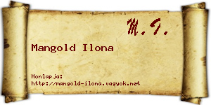 Mangold Ilona névjegykártya